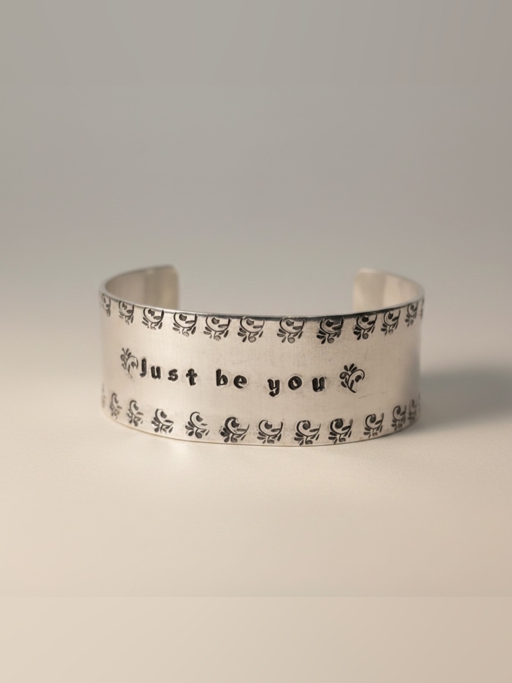 Handmade Motivational mermaid‎ ocean adjustable silver tone wide Cuff Bracelet